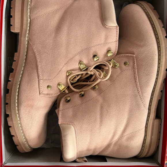 Women's Pink Guess Lace-Up Boots - Picture 7 of 9